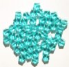 50 8mm Transparent Turquoise Star Beads